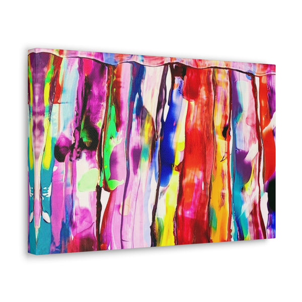 Abstract Canvas Colorful Print Art  Pink Purple Blue Hues Orange Green Yellow Flow  Canvas Print  Curtains by D.V.L