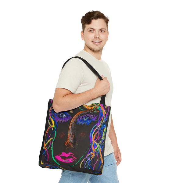 Neon Blue Tote Bag