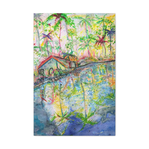 Wall Art River Reflections Tropical Canvas Print