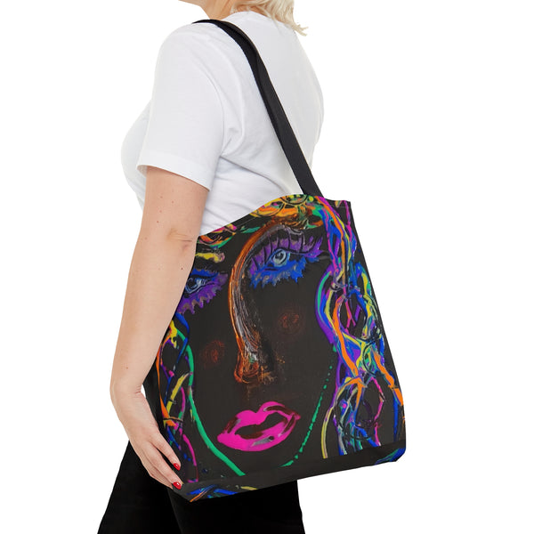 Neon Blue Tote Bag