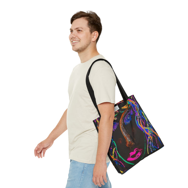 Neon Blue Tote Bag