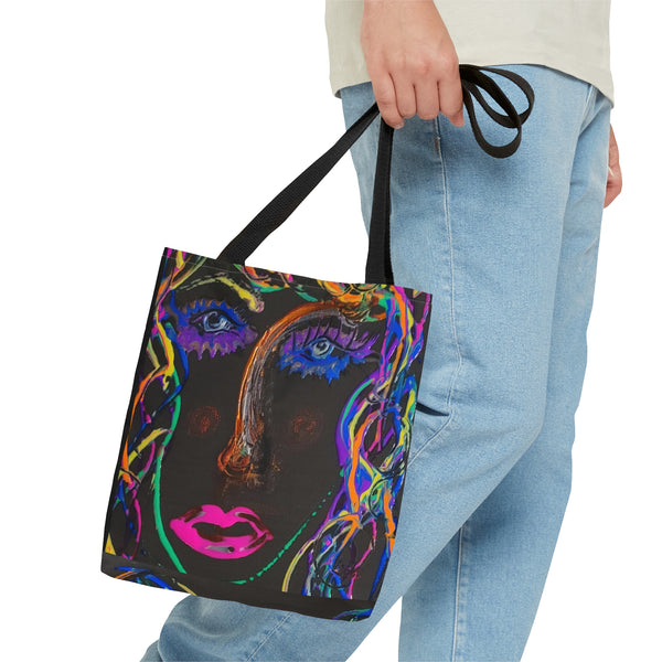 Neon Blue Tote Bag
