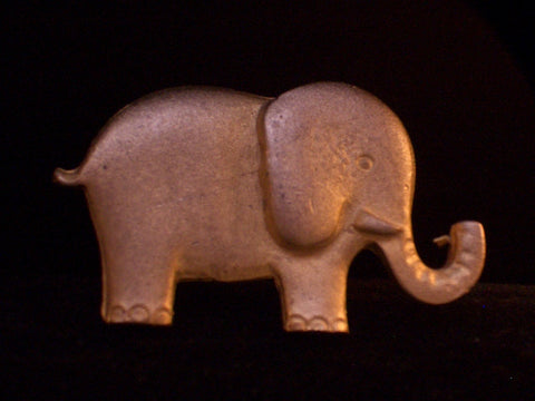 Golden Elephant Pin  Trunk Up Good Luck ! Brushed Texture  Bold Beautiful