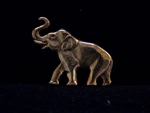 Happy Elephant Trunks Up ! Goldtone Vintage Animal Pin Darling...