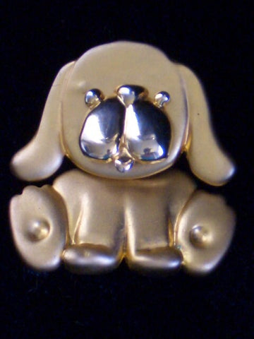 Animals Goldtone Moving Puppy Pin Dog Lovers Dream Piece !!!
