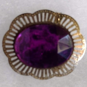Rhinestone Sparkling Purple..!  A Dainty Delicate Fine  Vintage Brooch Circa Fine Lines Forties..! Significant Style Setters  .