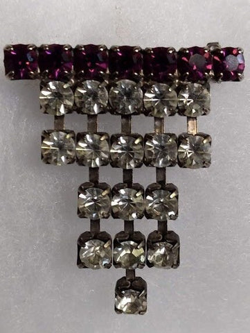 Rhinestones Rocking  this Prize  Pin...  A POP Of Purple & !7 Sparkling White Rhines.  Bright Full of Flattering Light..! OOLA