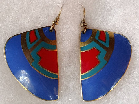 Laurel Burch Earrings Artistic classics. Bold colors, great design. Excellent condition   beautiful 80s Style Earwear