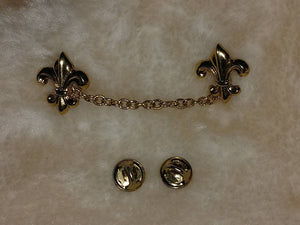 Fleur-de-lis Fabulous Vintage Double Pin & Chain  by" Ballou"