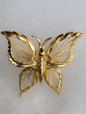 Brooks Vintage Beautiful Butterfly Pin Delicate Detail