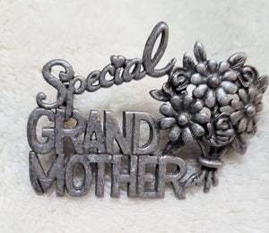 Personal Pin  80s Vintage...  "Special Grandmother"         Spells Love