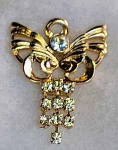 Dangling Darling Rhinestone  Angel Pin by Vintage  Designer D.M