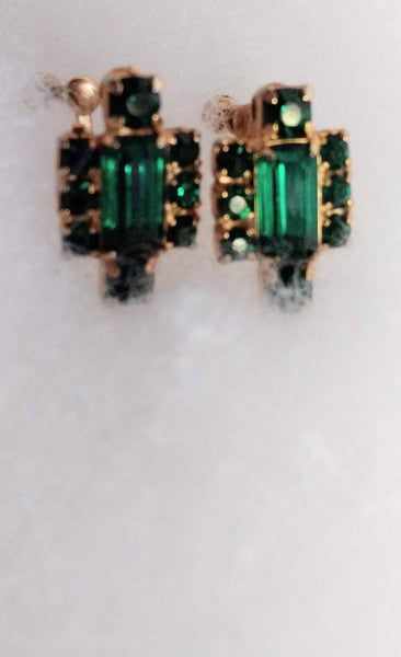 Elegant Emerald Vintage Earings
