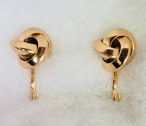 Monet Petite Gold Knot Post Vintage 70s Earrings
