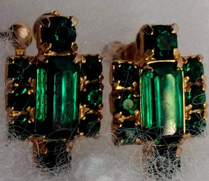 Elegant Emerald Vintage Earings