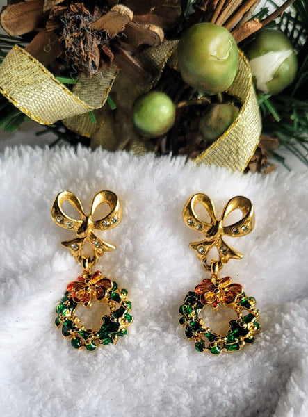 Golden Bough Sparkle & Shine Vintage Christmas Earrings