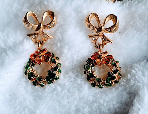 Golden Bough Sparkle & Shine Vintage Christmas Earrings