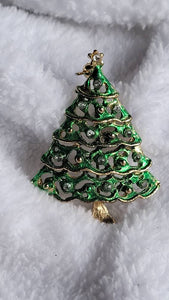 Vintage Christmas Tree Brooch