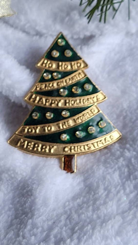 Vintage Holiday says it...MERRY CHRISTMAS Lovely Holiday Pin