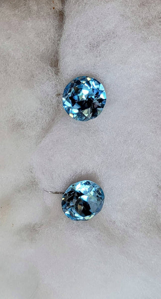 VOUGE VINTAGE Earrings Caribbean Blue Stunning Sparkle