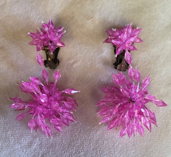 Mid Century Power Pink Fireworks Earrings. (Photos showing other items in 60s Collection