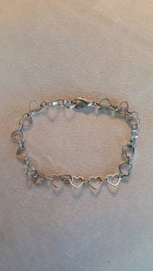 Vintage Valentines Bracelet Circle of Silver Hearts Bracelet