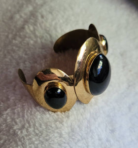 Egyptian Revival Inspired 90s Gold & Black Bracelet