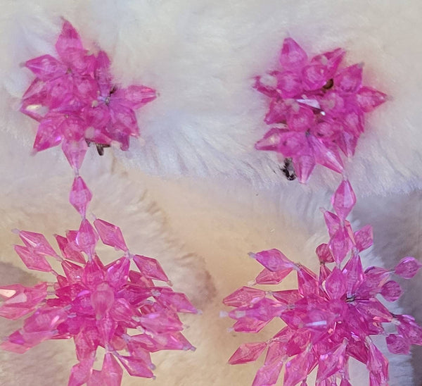 Mid Century Power Pink Fireworks Earrings. (Photos showing other items in 60s Collection