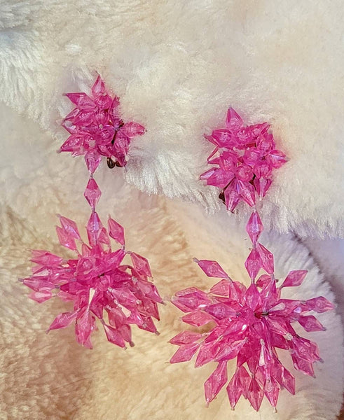 Mid Century Power Pink Fireworks Earrings. (Photos showing other items in 60s Collection