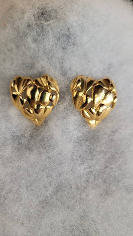 Vintage Valentines Hearts on Hearts Golden  Earrings