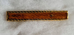 Swank Tie Bar 60s Circa Brown Leather on Gold from our Mid Century Men's Collection