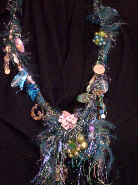 Neptune's Feast" Magical  Necklace. Original  by Diana V. Leriche  Vintage Mo of Pearl  join 100 years of Singed with Decades of Designers