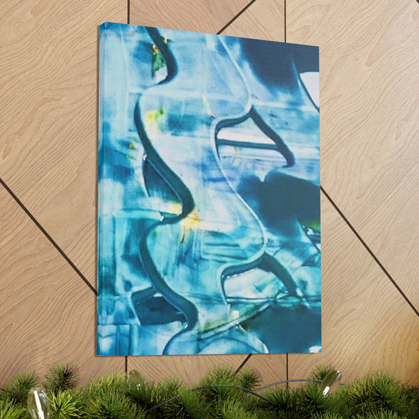 Wall Art Abstract Blues Art Water Ripple Sun Sky  Canvas Print  In & Out