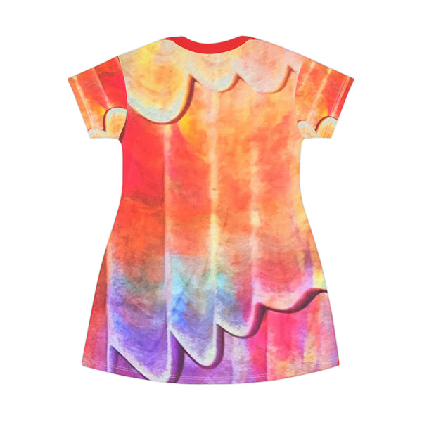PLEATED PASTELS  T-Shirt Dress