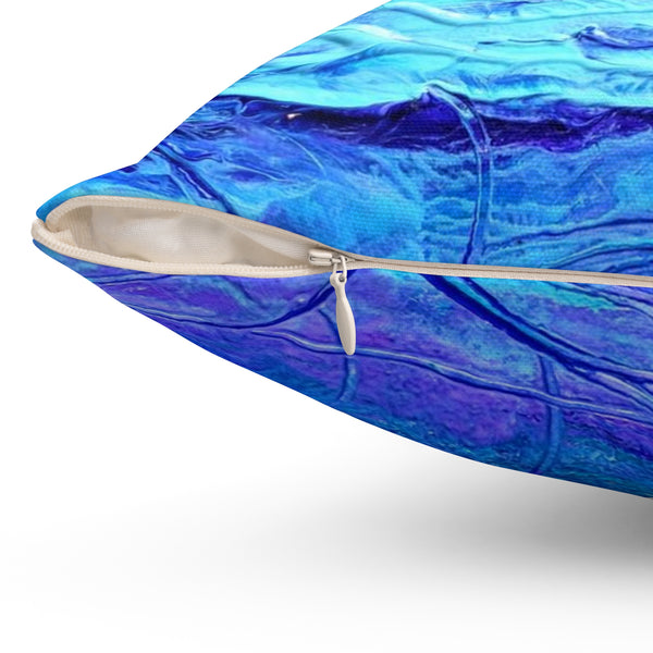 Bit A Blue  Spun Polyester Square Pillow
