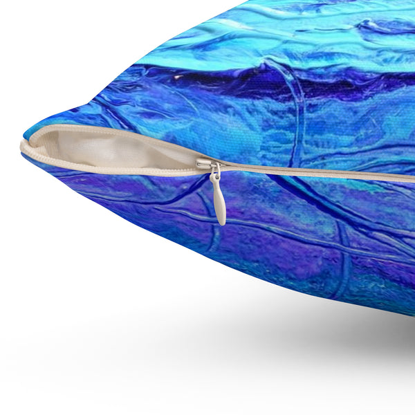Bit A Blue  Spun Polyester Square Pillow