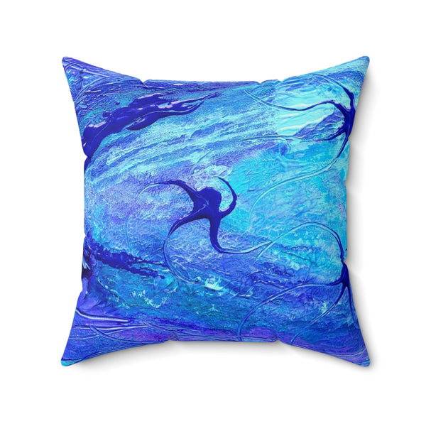 Bit A Blue  Spun Polyester Square Pillow