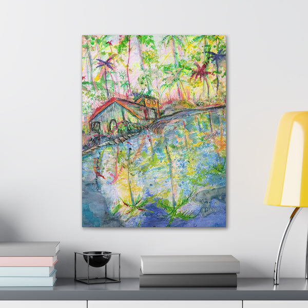 Wall Art River Reflections Tropical Canvas Print