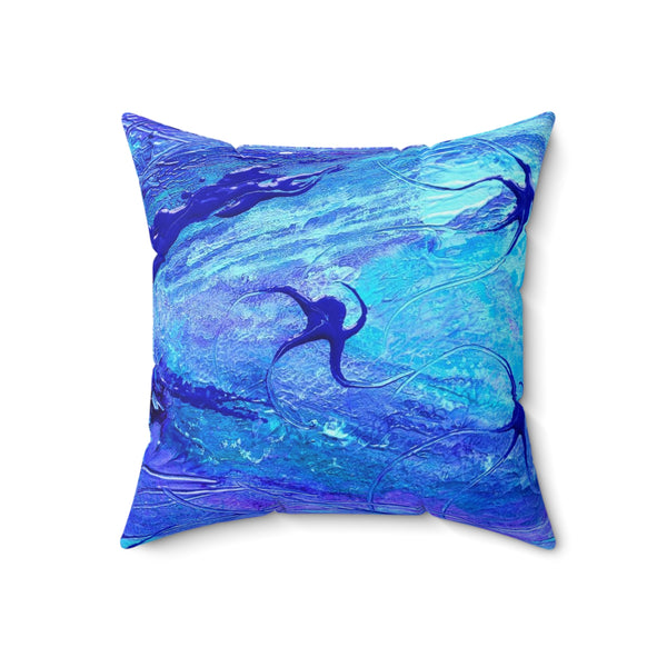 Bit A Blue  Spun Polyester Square Pillow