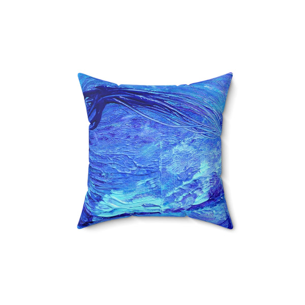 Bit A Blue  Spun Polyester Square Pillow