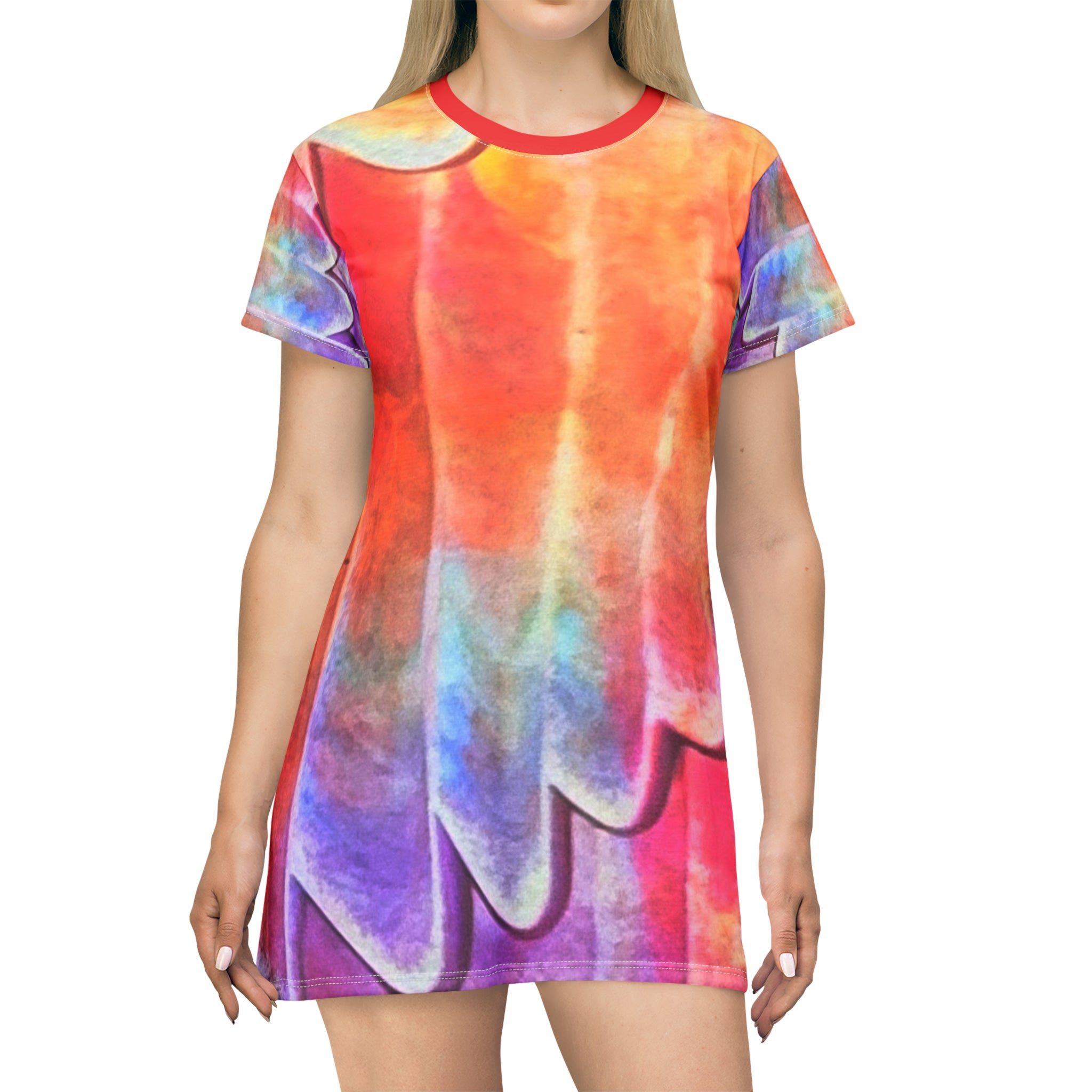 PLEATED PASTELS  T-Shirt Dress