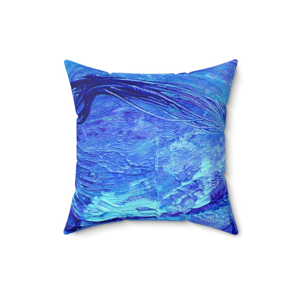 Bit A Blue  Spun Polyester Square Pillow
