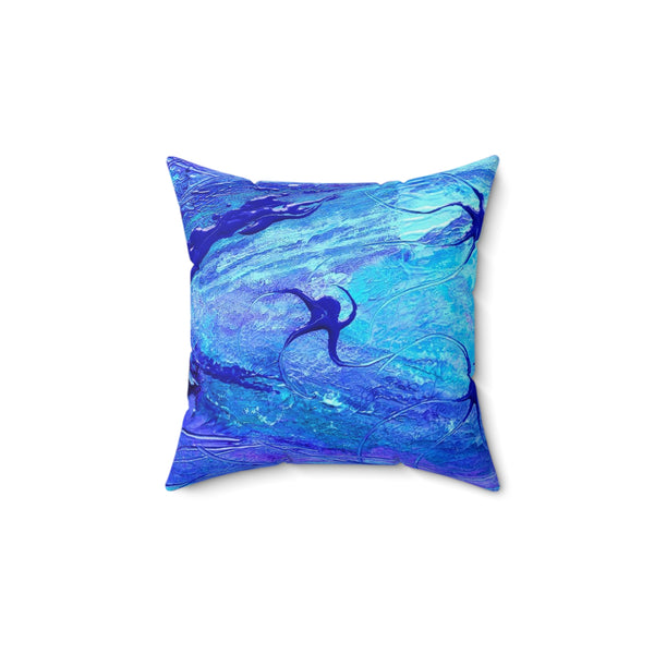 Bit A Blue  Spun Polyester Square Pillow