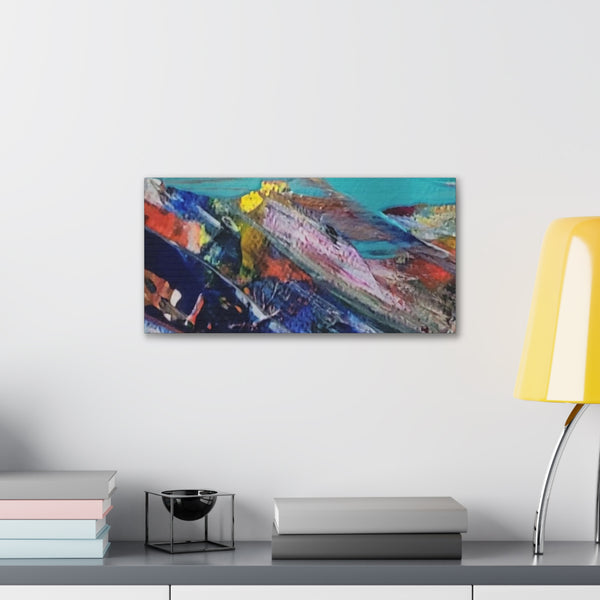 Wall Art Abstract Colorful Seaside Shore Scene Coastal Canvas Print Sliding Shore   DVL