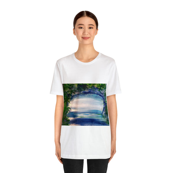 SECRET ISLAND CAVE 1 Wearable Art Unisex Jersey Short Sleeve Tee
