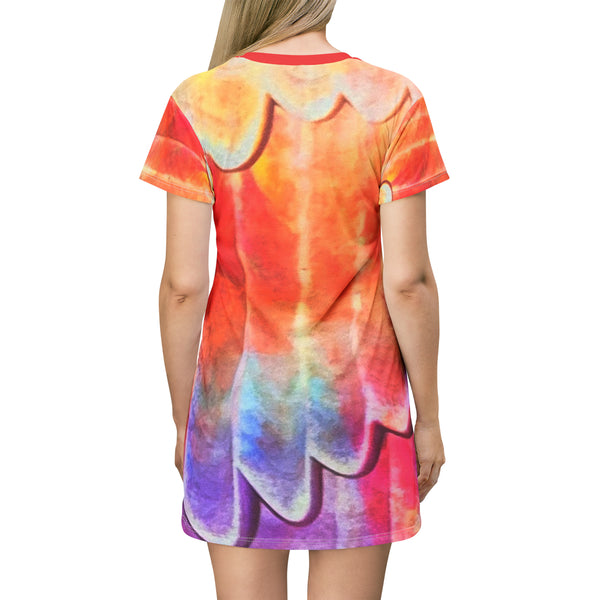 PLEATED PASTELS  T-Shirt Dress