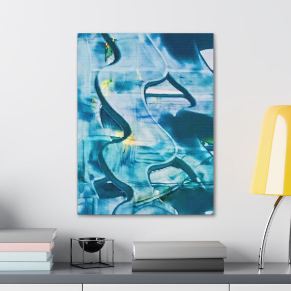 Wall Art Abstract Blues Art Water Ripple Sun Sky  Canvas Print  In & Out