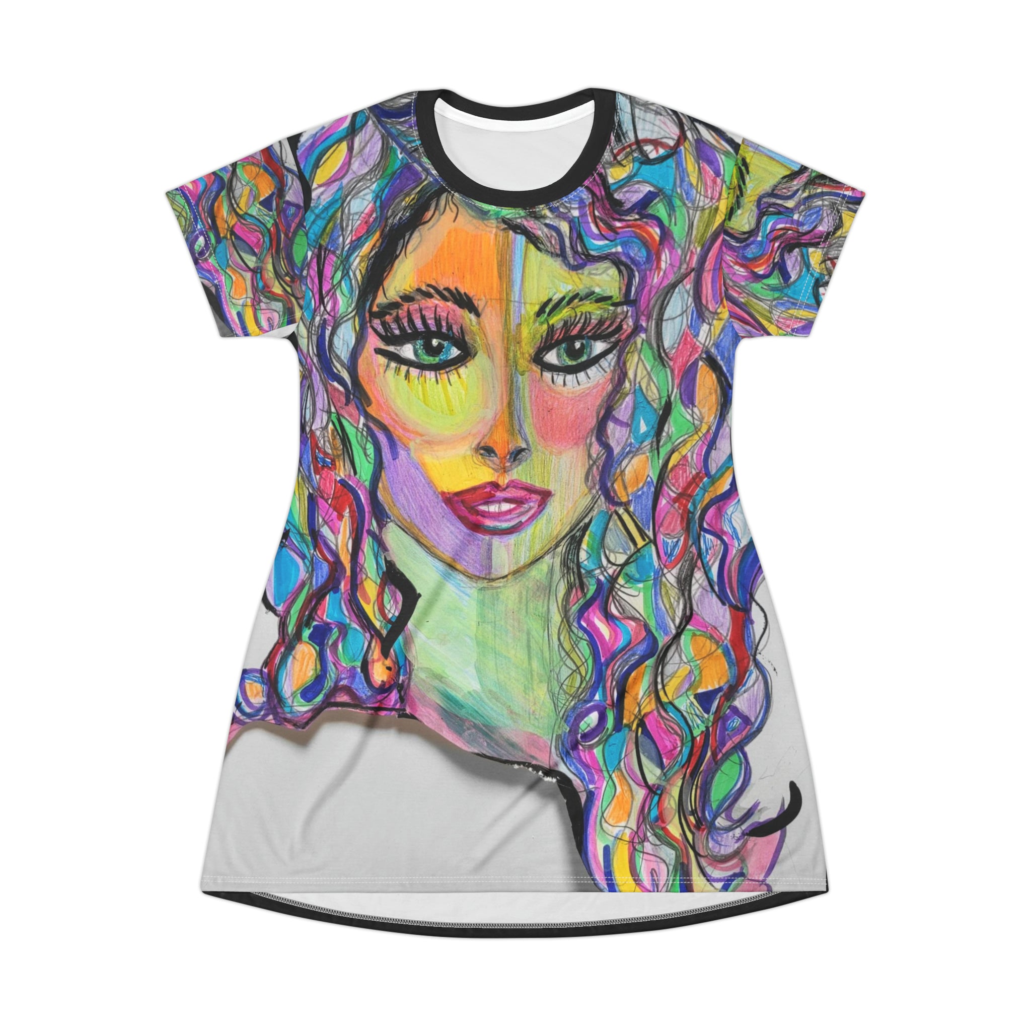 T-shirt Dress Abstract Lady Art Original Colorful Fun  ARIANNA    by DVL