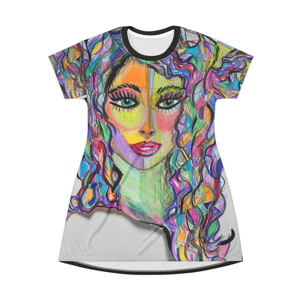 T-shirt Dress Abstract Lady Art Original Colorful Fun  ARIANNA    by DVL