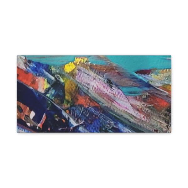 Wall Art Abstract Colorful Seaside Shore Scene Coastal Canvas Print Sliding Shore   DVL